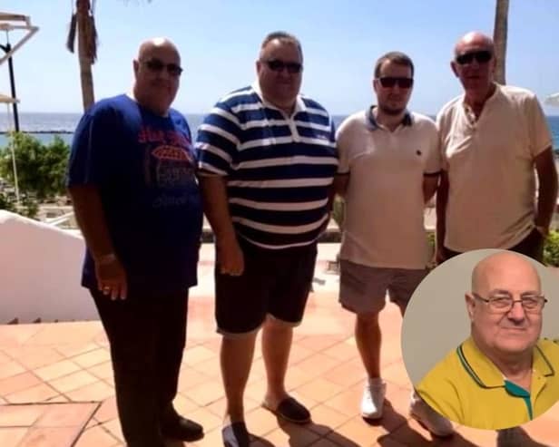 Pictured: Dickie with friends, inset: Dickie