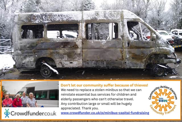 The charity's bus was stolen and torched in Hemel