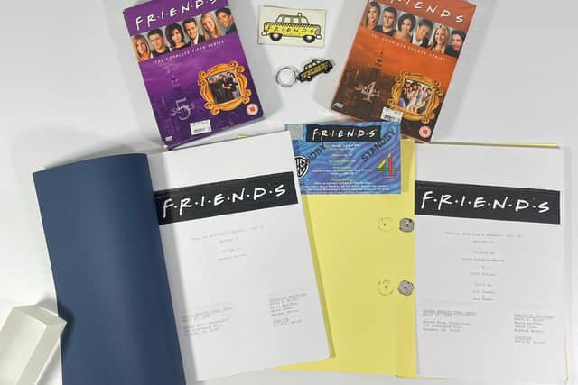 The Friends scripts and a ticket for the studio audience in 1998 - photo from Hanson Ross