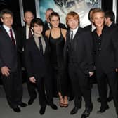 NEW YORK - NOVEMBER 15:  (L-R) Allen Horn, Daniel Radcliffe; Emma Watson, Rupert Grint, Tom Felton and David Heyman attend the premiere of "Harry Potter and the Deathly Hallows - Part 1" at Alice Tully Hall on November 15, 2010 in New York City.  (Photo by Stephen Lovekin/Getty Images)