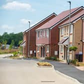 Street scene of Bellway's St James’ Park site in Bishop’s Stortford, where buyers can save £24,000