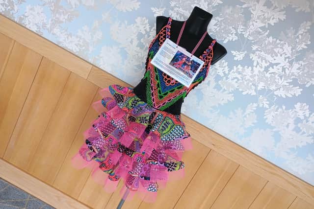 The dress worn by Sam Quek for the samba with partner Nikita in the 2024 Strictly Come Dancing series
