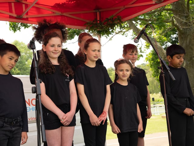 Child singers graced the stage.