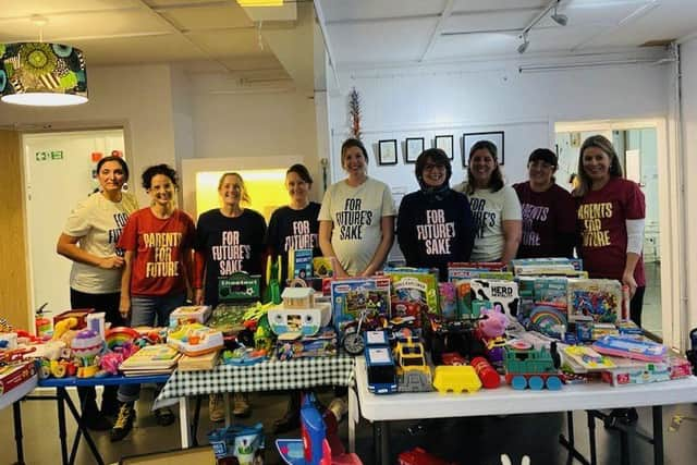 Local parents ready for the toy swap