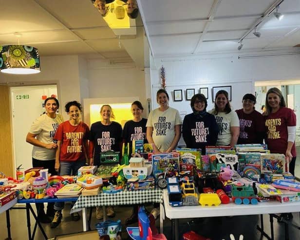 Local parents ready for the toy swap