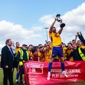 Berko celebrate their play-off win. Photo: Berkhamsted FC.