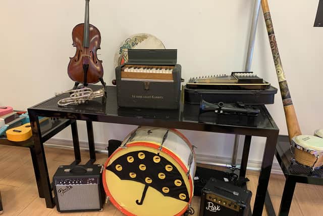 The Electric Umbrella shop has lots of instruments and a studio.