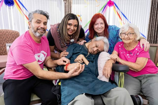 Residents and members of the team at Water Mill House celebrate Raksha Bandhan  