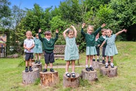 Children of Bovingdon Primary Academy enjoying their outdoor learning area, Springfield.