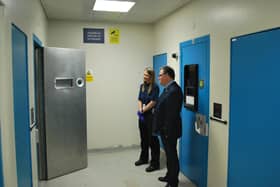Mr Lloyd inspecting Hatfield custody suite. Submitted image.