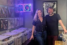 Helen Phillips and her partner Julian Smith in their new shop in Berkhamsted's Home & Colonial antique centre. Pic: Laurel Phillips-Smith