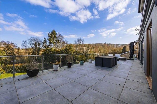 The family can enjoy stunning views from the impressive terrace.