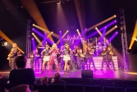 Stagecoach Welwyn Hatfield students on stage with Rogue Minogue