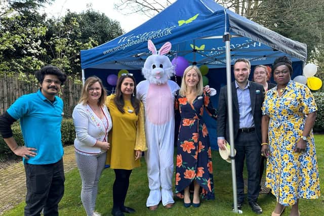 Team members at St Pauls Care Centre Easter Event