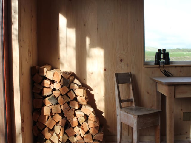 There's no danger of running out of fuel for the log burner.