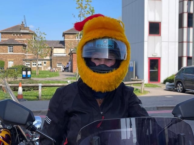 A rider when the fleet arrived at Watford on Saturday (April 16).