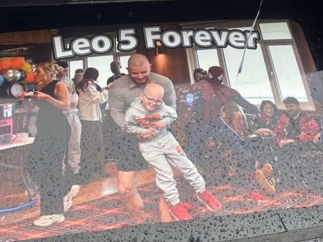 Another tribute banner to Leo which formed part of the funeral procession