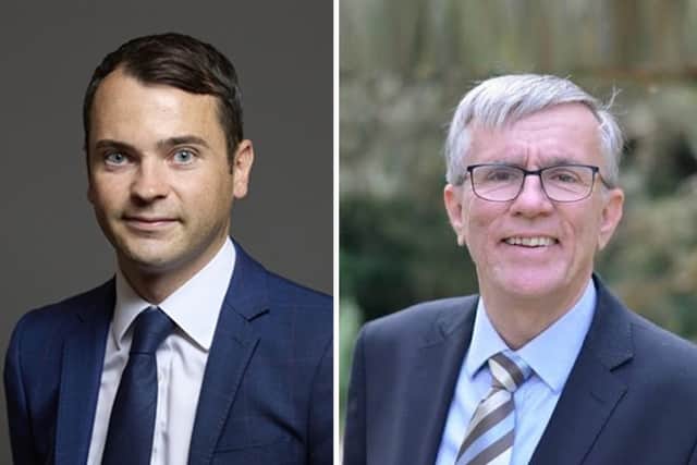 Broxbourne MP Lewis Cocking (left) and Herts County Council leader, Cllr Steve Jarvis (right)
