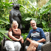 Christina and John are letting people inside their tropical garden this weekend. Photo: Anna Marie Felice