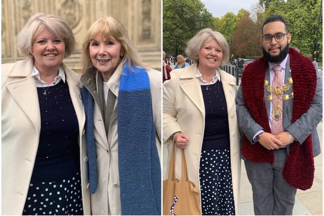 Lee-Ann with actress Susan Hampshire and the Lord Mayor of Westminster Hamza Taouzzale