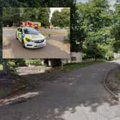 The entrance to Bohemia and inset, emergency services at the scene