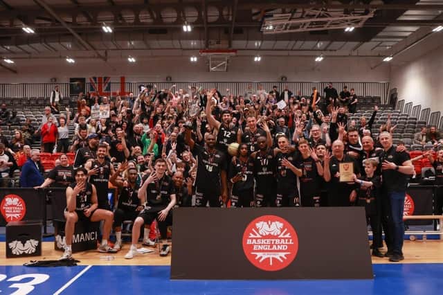 Hemel Storm celebrate their historic league title win in 2023 with their fans. Photo: Toby Gastaldi-Davies.
