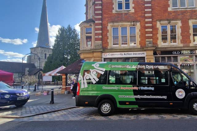One of the newly re-wrapped Community Mini Busses from the charities transport project