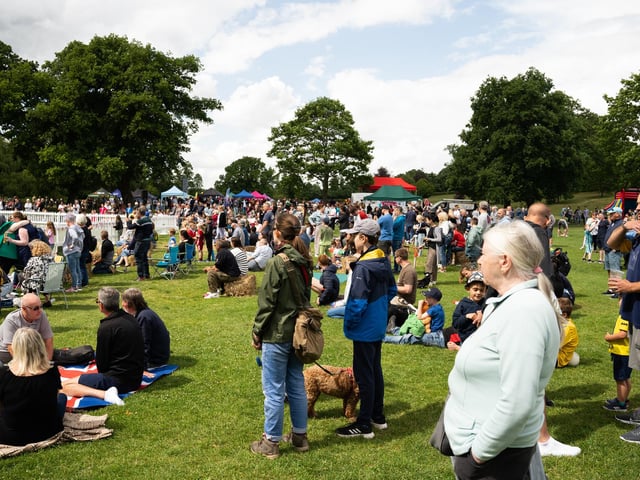 Families and dogs flocked to the fields to enjoy the events of the day.