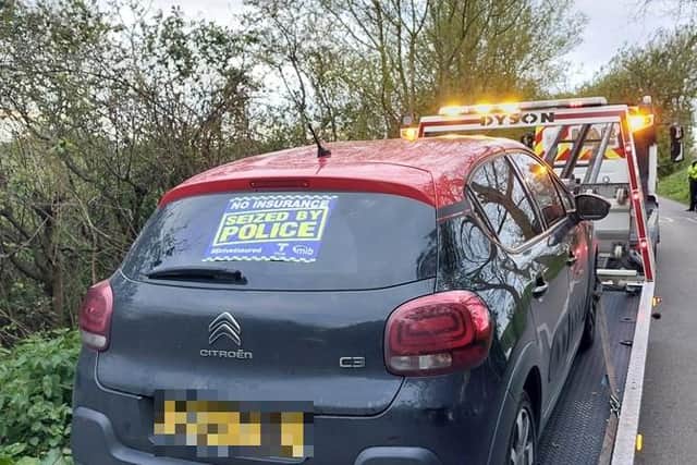 One of the vehicles seized by the police