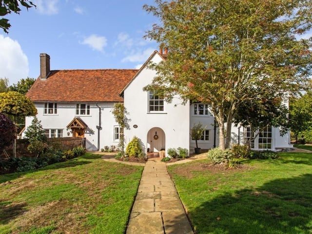 This period property has four bedrooms, a further two-bedroomed detached cottage with an outdoor heated swimming pool and equestrian facilities. Set across grounds of 3.5 acres, the house near Hemel Hempstead dates back to 1620. Knight Frank in Berkhamsted has put this on the market with a £2,250,000 guide price.