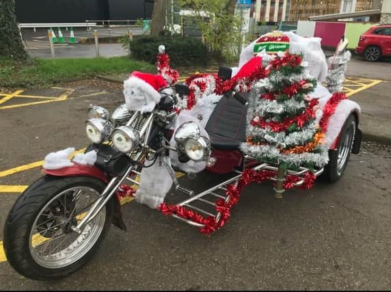 One of our bikers bringing cheer to all