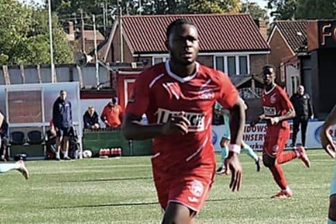 Ogo Ono scored Hemel's first goal. Photo: HHTFC.