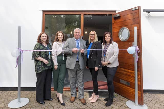 MP Sir Mike Penn cuts the ribbon to open the new Strathallan Business Centre in Fernville Lane which will help new businesses across Hertfordshire