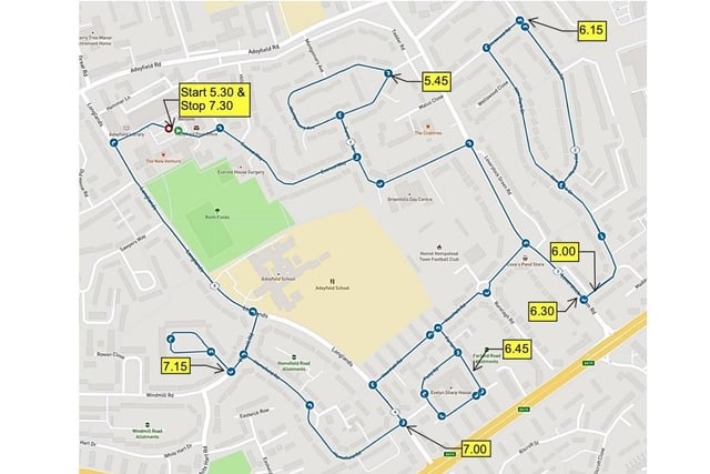 2 December - Route 15: Adeyfield East