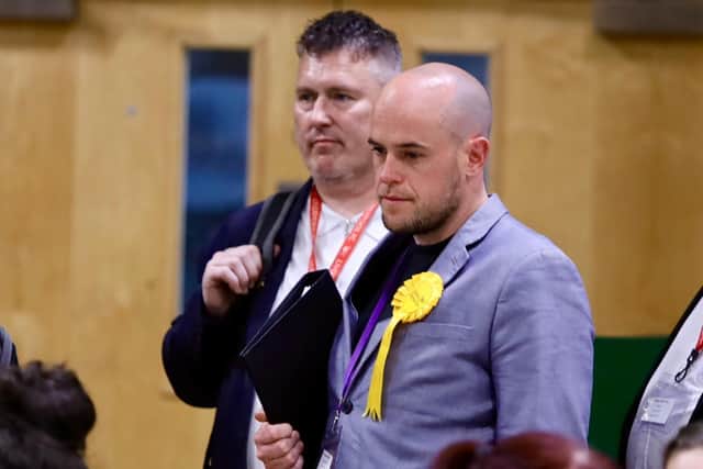 Sean Prendergast at the North Herts Council election count 2024. Credit Will Durrant/LDRS