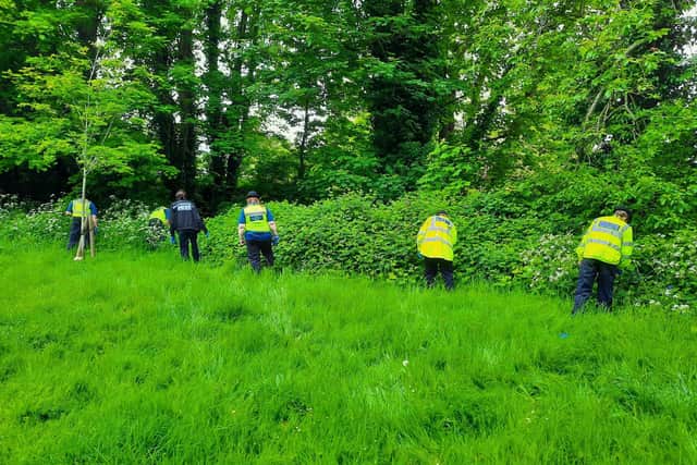 Police carried out searches for discarded knives.