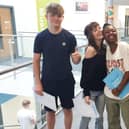 Longdean School students celebrating their exam success
