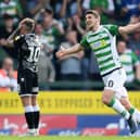 Jake Gray celebrates scoring for Yeovil Town in League Two. Photo: Getty Images.