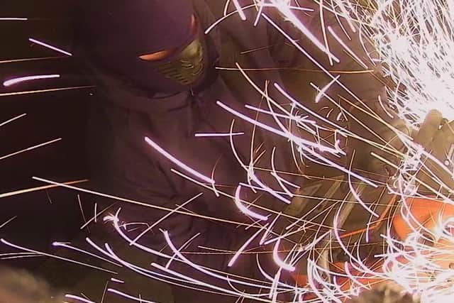Burglar uses an angle grinder to get into a business in Hertfordshire