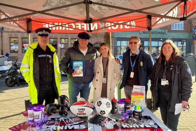 Speaking to the community about the dangers of knife crime in Hertfordshire