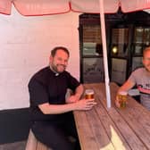 Fr James McDonald and festival organiser Chris Hughes
