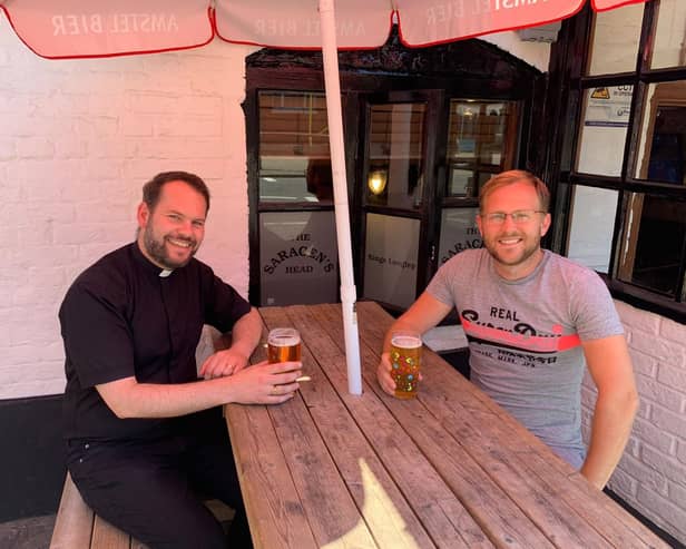 Fr James McDonald and festival organiser Chris Hughes
