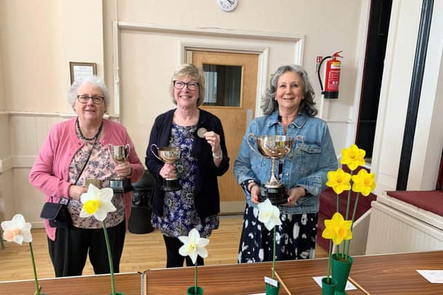 Cup winners Mavis Lawrence, Gillian Johansson and Susan Chester