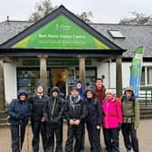The 11-strong team battled through stormy weather to complete the Three Peaks.
