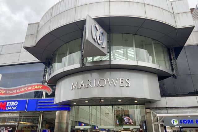 Pictured: Outside the shopping centre