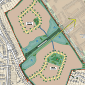 A diagram of where the development would be created