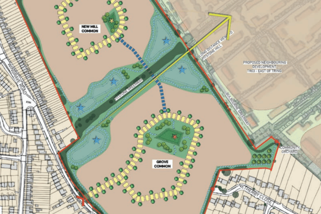 A diagram of where the development would be created