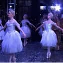 Ballerinas dancing as snowflakes in The Nutcracker