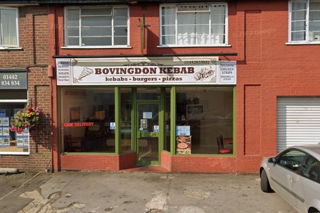 Bovingdon Kebab on High Street in Bovingdon was given a rating of one on March 22. 

The inspector found hygienic food handling and cleanliness and condition of facilities and building to be generally satisfactory, but the management of food safety required major improvement.