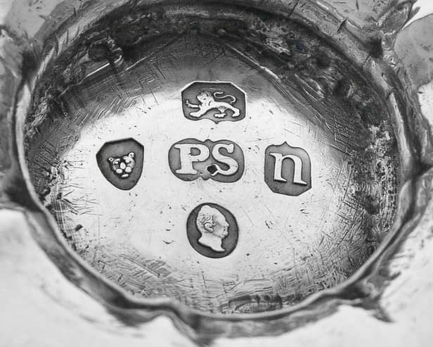 London's Silver Hallmark - a leopard's head and lion passant (a lion walking)